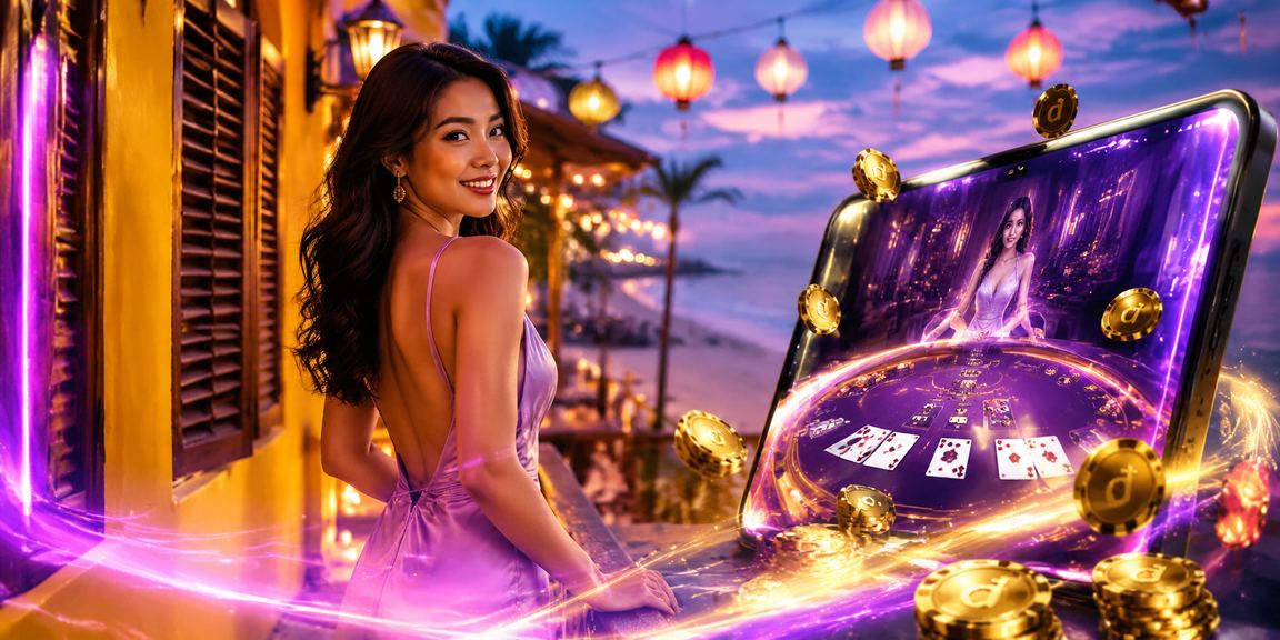 Quang cảnh bãi biển với không gian giải trí baccarat tại Hội An